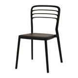 Newquay Ocean Plastic Outdoor Chair in Black (Pack of 4)