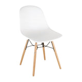 Bolero PP Moulded Side Chair White with Spindle Legs (Pack 2)
