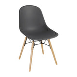 Bolero PP Moulded Side Chair Charcoal with Spindle Legs (Pack 2)
