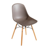 Bolero PP Moulded Side Chair Coffee with Spindle Legs (Pack 2)