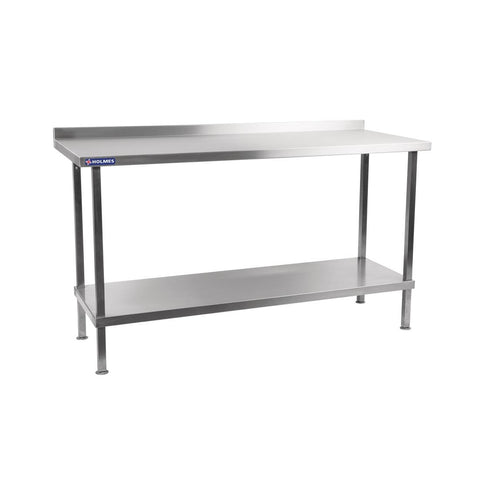 Holmes Stainless Wall Table with Upstand 1800mm