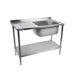 Holmes Fully Assembled Stainless Steel Sink Left Hand Drainer 1200mm