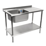 Holmes Fully Assembled Stainless Steel Sink Single Right Hand Drainer 1200mm