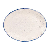 Churchill Stonecast Hints Oval Plates Blueberry Indigo 305mm