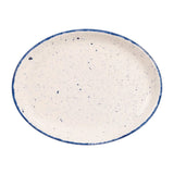 Churchill Stonecast Hints Oval Plates Blueberry Indigo 254mm