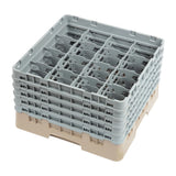 Cambro Camrack Beige 16 Compartments Max Glass Height 257mm
