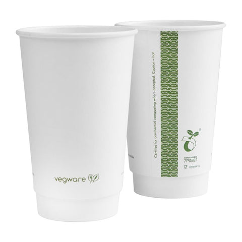 Vegware Hot Cup White Double Wall 16oz 89-Series (Pack of 400)