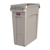 Rubbermaid Slim Jim Container With Venting Channels Beige 60Ltr