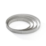 De Buyer Perforated Fluted Stainless Steel Tart Ring 200mm
