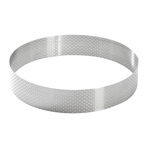 De buyer Perforated Stainless Steel Straight Tart Ring 185x35mm