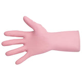 MAPA Vital 115 Liquid-Proof Light-Duty Janitorial Gloves Pink Large