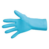 MAPA Vital 117 Liquid-Proof Light-Duty Janitorial Gloves Blue Large