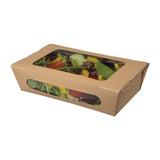 Colpac Recyclable Kraft Tuck-Top Salad Boxes With Window 1000ml - 35oz (Pack of 200)