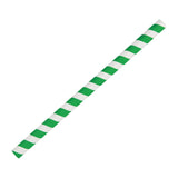 Fiesta Green Compostable Paper Smoothie Straws Green Stripes (Pack of 250)