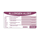 Vogue Removable Allergen Alert Food Labels (Pack of 250)