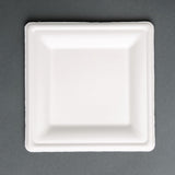 Fiesta Green Compostable Bagasse Square Plates 159mm (Pack of 50)