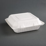 Fiesta Green Compostable Bagasse Hinged Food Containers 237mm (Pack of 200)