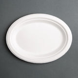 Fiesta Green Compostable Bagasse Oval Plates 198mm (Pack of 50)