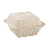 Fiesta Green Compostable Bagasse Burger Boxes Natural Colour 152mm (Pack of 500)