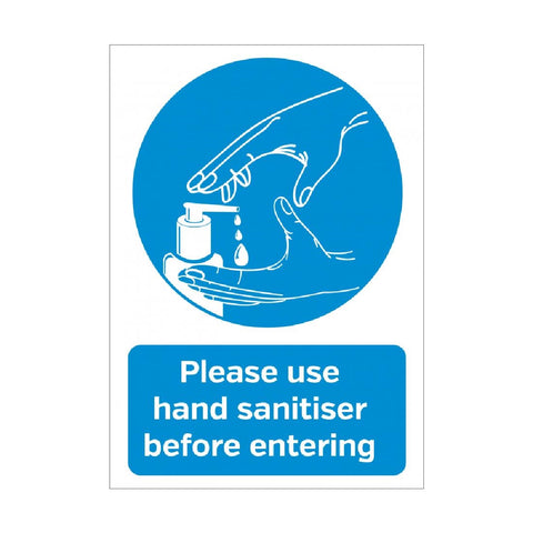 Please Use Hand Sanitiser Before Entering Sign A4 Self-Adhesive