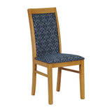 Brooklyn Padded Back Soft Oak Dining Chair with Black Diamond Padded Seat and Back (Pack of 2)