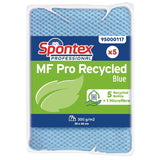 Spontex MF Pro Recycled Microfibre Cloth Blue (pk5)