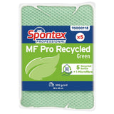 Spontex MF Pro Recycled Microfibre Cloth Green (pk5)