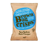 Brown Bag Crisps Sea Salt and Malt Vinegar 40g (Pack of 20)