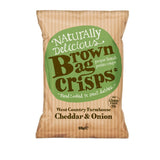 Brown Bag Crisps Cheddar and Onion 40g (Pack of 20)