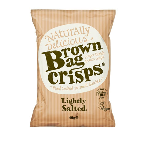 Brown Bag Crisps Lightly Salted 40g (Pack of 20)