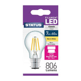 Status Filament LED GLS BC Warm White Light Bulb 7/60w