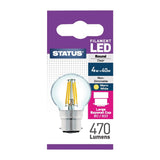 Status Filament LED Round BC Warm White Light Bulb 4/40w