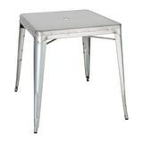 Bolero Bistro Galvanised Steel Square Table 668mm (Single)