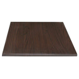 Bolero Pre-drilled Square Table Top Dark Brown 700mm