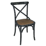 Bolero Black Wooden Dining Chairs with Backrest (Pack of 2)