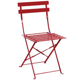 GH555 - Bolero Red Pavement Style Steel Chairs (Pack 2)