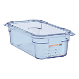 Araven ABS Food Storage Container Blue GN 1/4 100mm