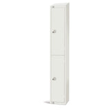 Elite Double Door Electronic Combination Locker with Sloping Top White