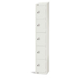 Elite Five Door Manual Combination Locker Locker White with Sloping Top