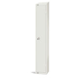 Elite Single Door Electronic Combination Locker with Sloping Top White