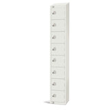 Elite Eight Door Electronic Combination Locker with Sloping Top White
