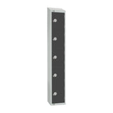 Elite Five Door Electronic Combination Locker with Sloping Top Graphite Grey