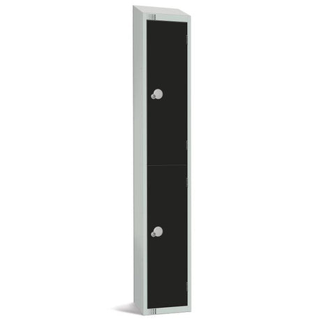 Elite Double Door Electronic Combination Locker with Sloping Top Black