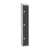 Elite Three Door Electronic Combination Locker with Sloping Top Graphite Grey