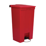 Rubbermaid Step On Pedal Bin Red 87Ltr