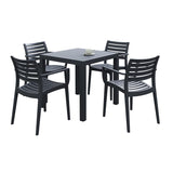 Artemis Dining Set - 4 Chairs and 1 Table in Black