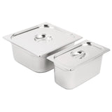 Vogue Stainless Steel Gastronorm Pan Set 1/3 and 2/3 with Lids