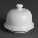 Olympia Whiteware Butter Dish with Cloche 50ml 1.8oz