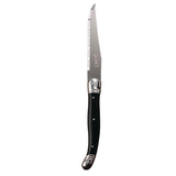 Laguiole Serrated Steak Knives Black Handle (Pack of 6)
