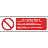 Vogue Microwave Oven Safety Sign